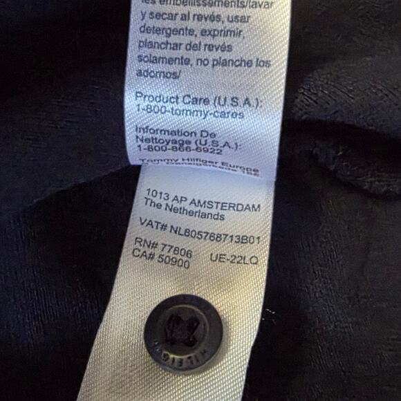 Tommy Hilfiger Polo Shirt Men’s Medium Navy Logo Short Sleeve - Picture 5 of 7